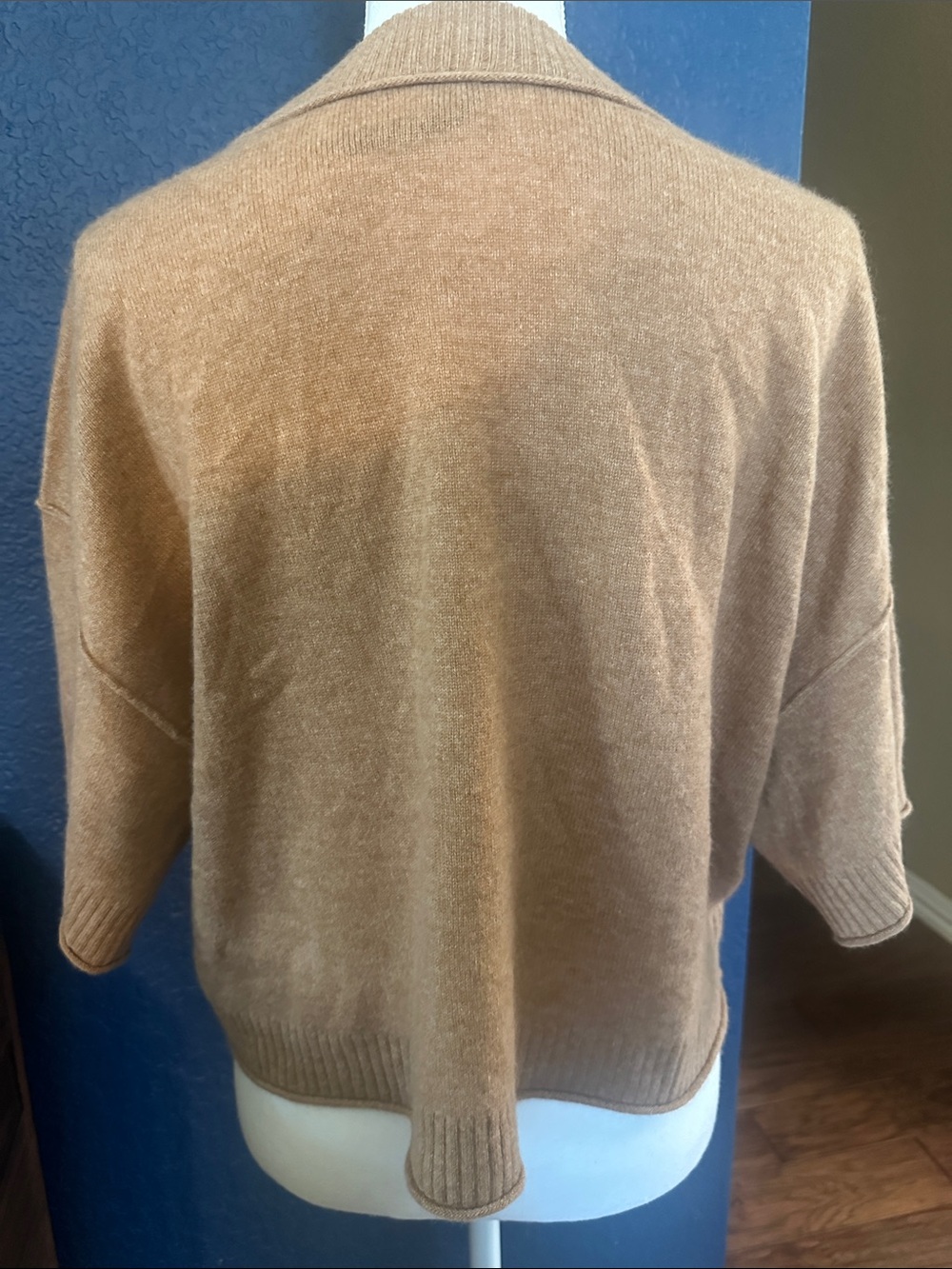 Anthropologie Short Sleeve Cashmere Sweater in Camel Brown - Picture 3 of 6